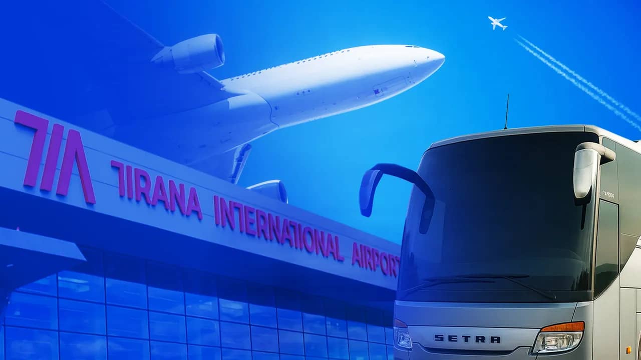 Autobusi i Luna Travel te terminali i TIA Airport